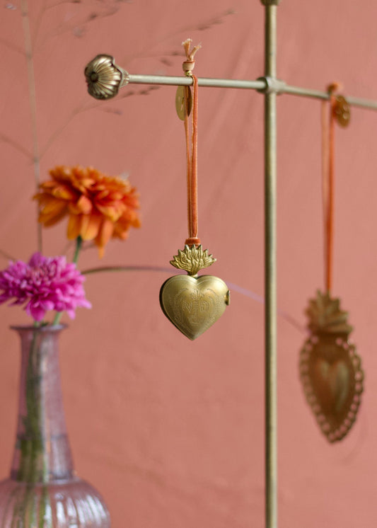 Brass Ex-Voto Heart Locket Ornament