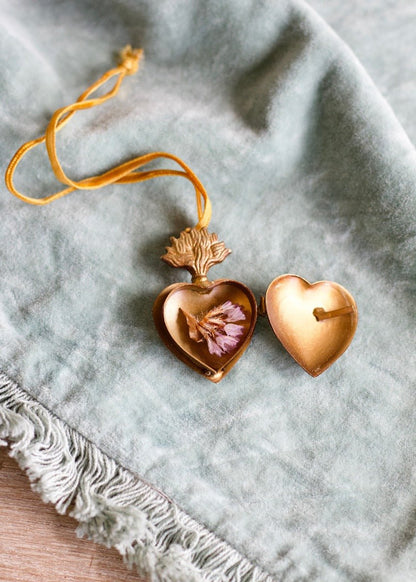 Brass Ex-Voto Heart Locket Ornament