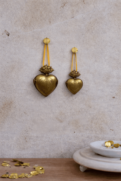 Brass Ex-Voto Heart Locket Ornament