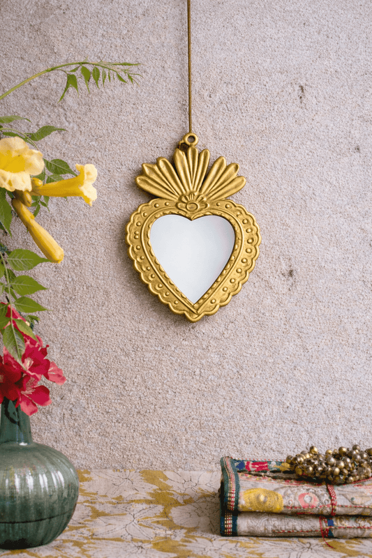 Brass Heart Mirror
