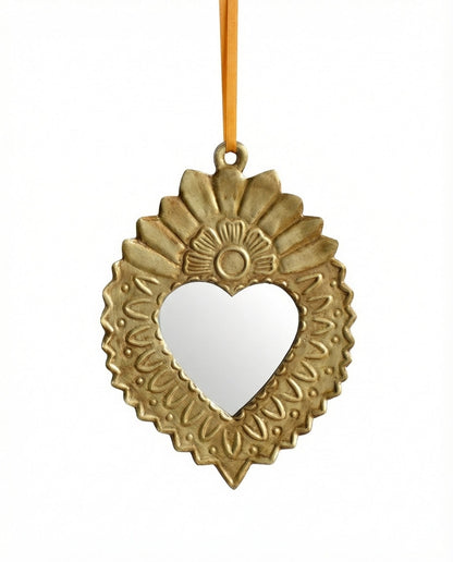 Brass Heart Mirror