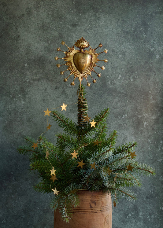 Brass Sacred Heart Tree Topper