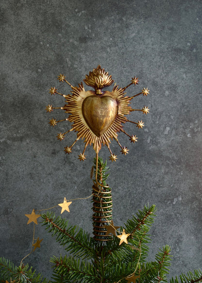 Brass Sacred Heart Tree Topper