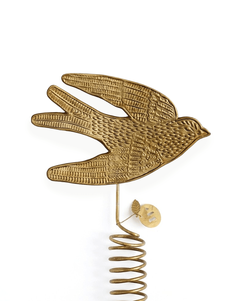 Brass Swallow Christmas Tree Topper