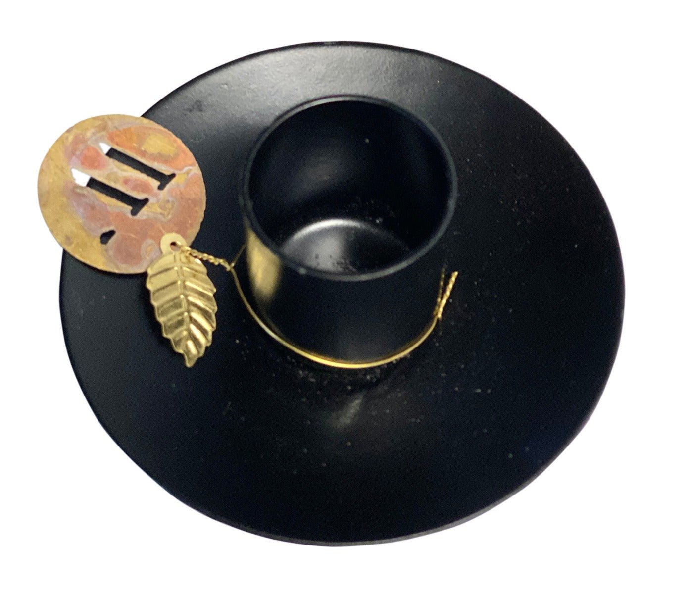 Candle holder black metal