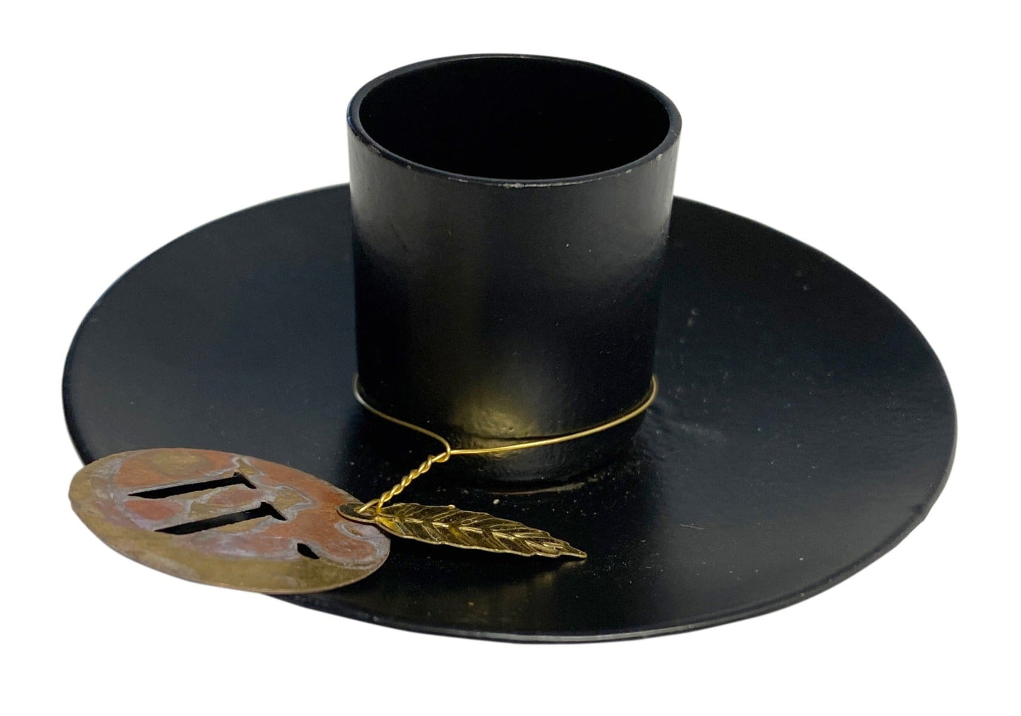 Bougeoir en métal noir