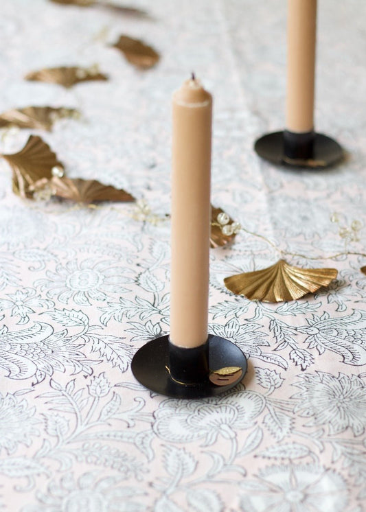 Candle holder black metal