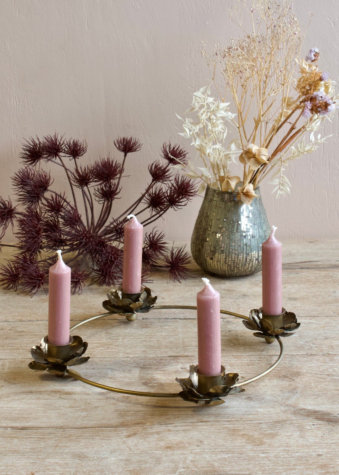 Candle holder flowers