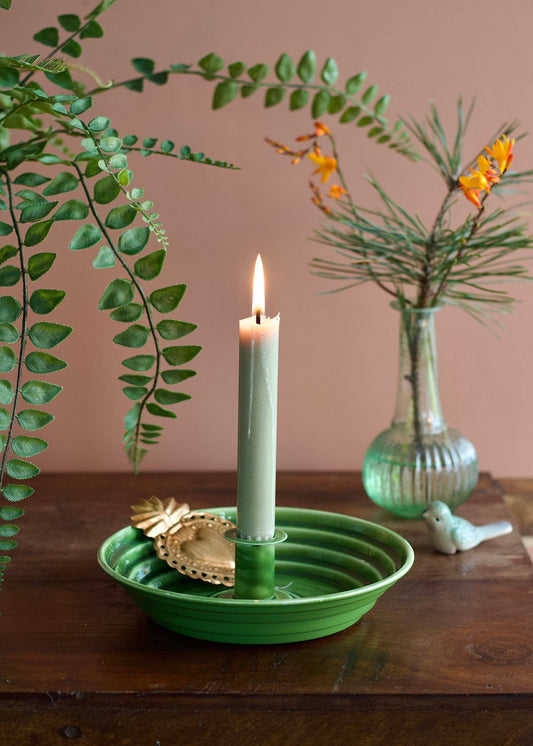 Candle Holder Muted Green