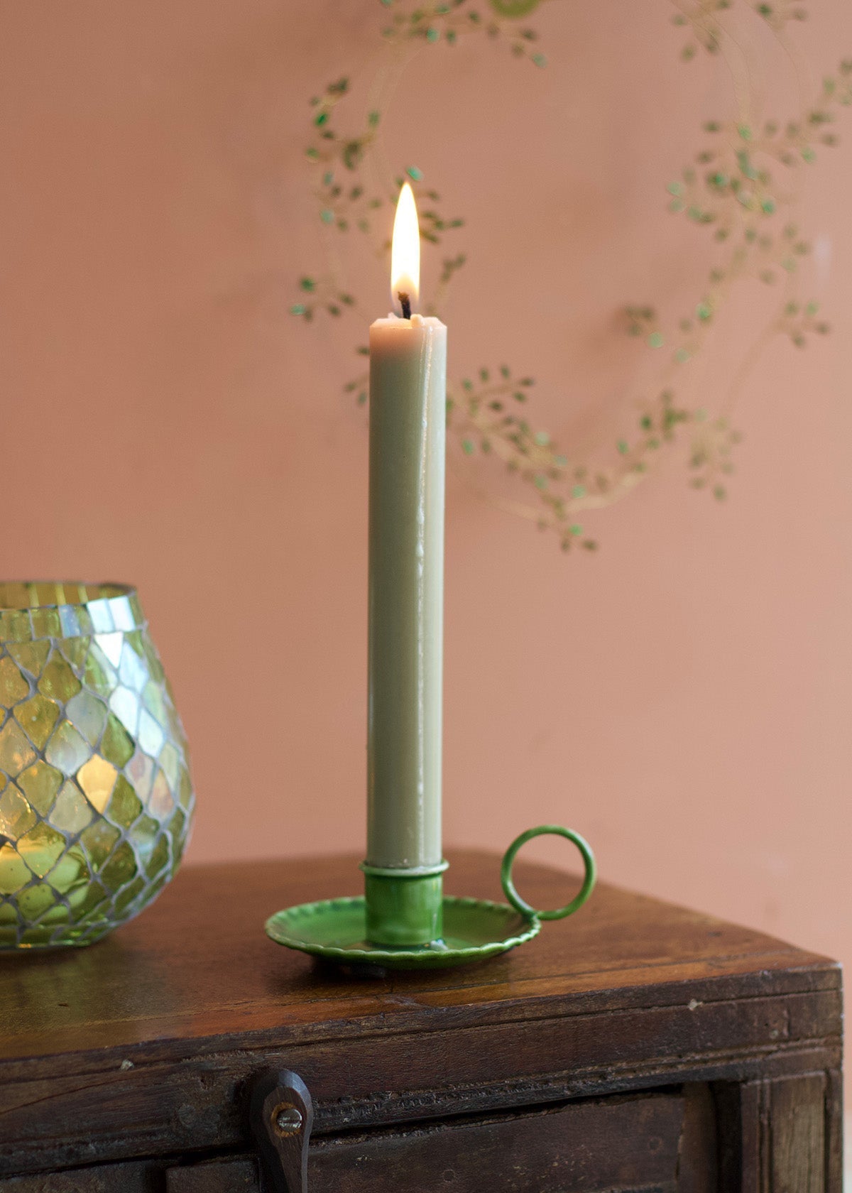 Candle Holder Muted Green