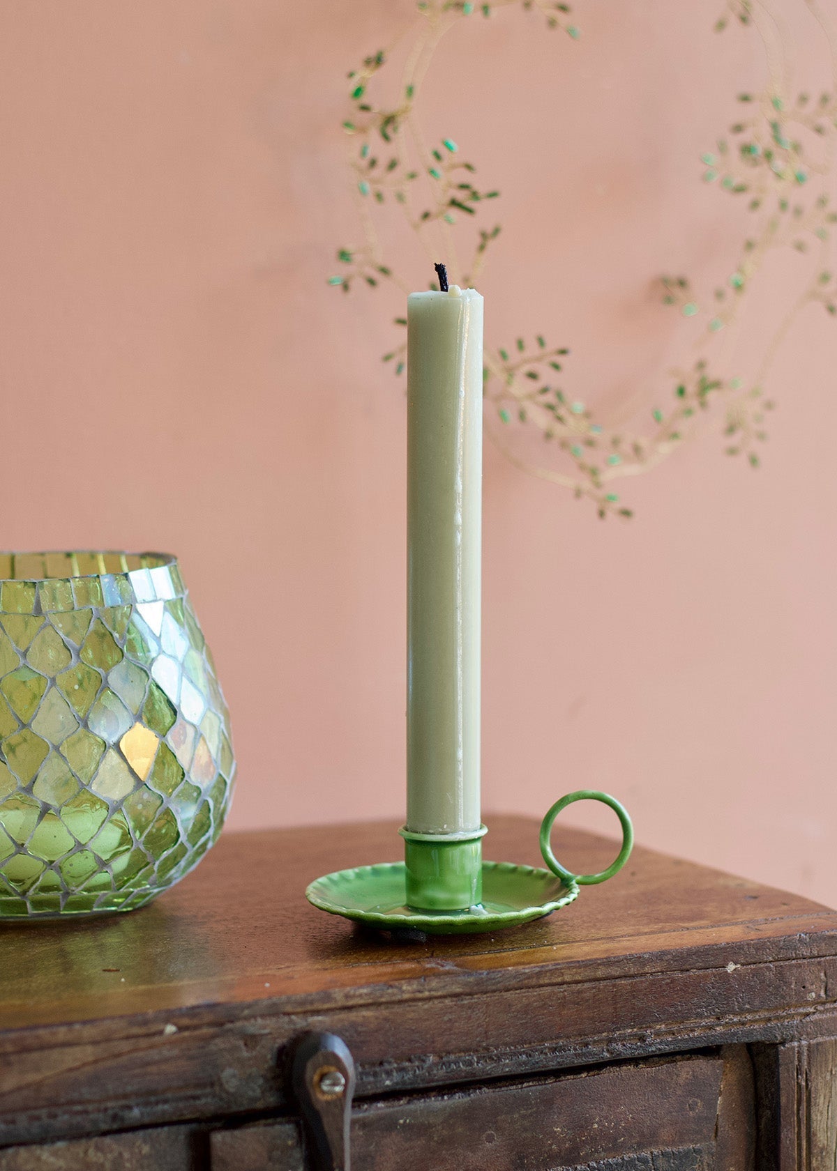 Candle Holder Muted Green