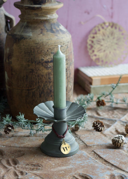 Candle holder old green