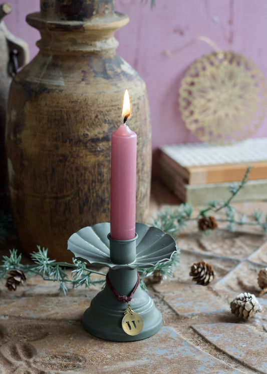 Candle holder old green