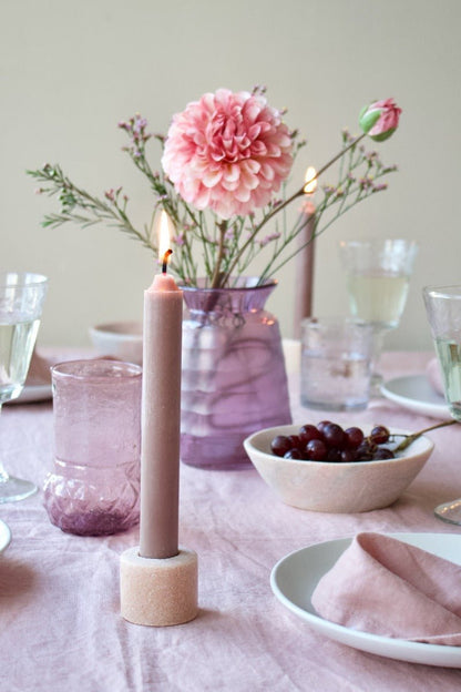 Candle holder pink marble