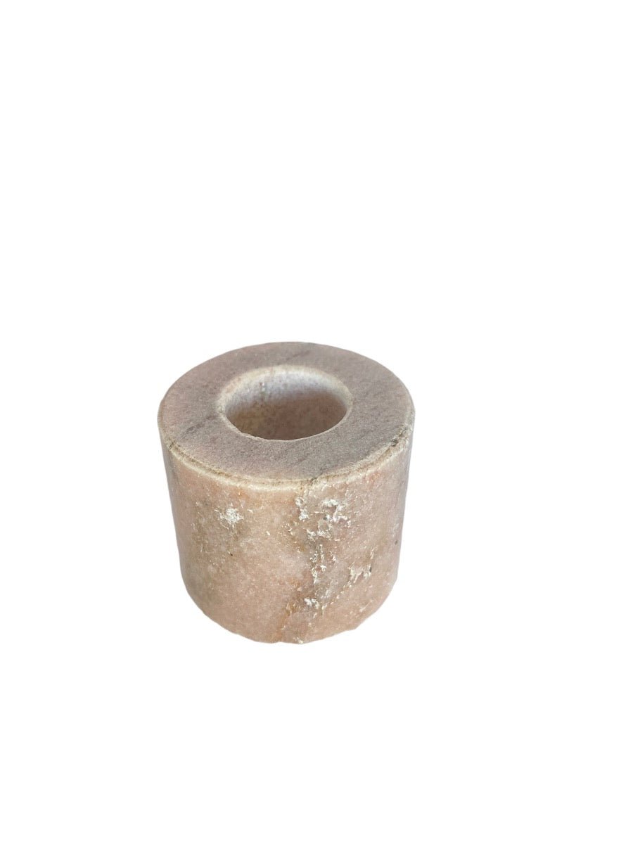 Candle holder pink marble