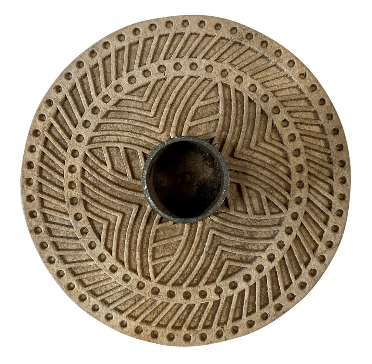 Candle holder round wood