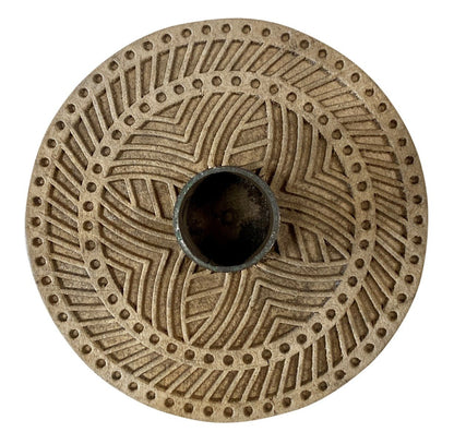 Candle holder round wood