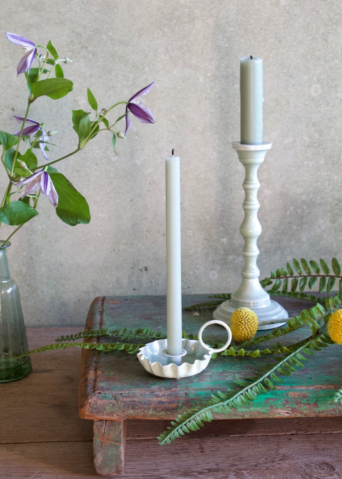 Candle holder taper mint