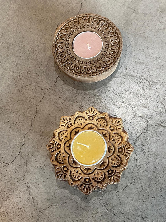 Kaarsenhouder theelichtje hout