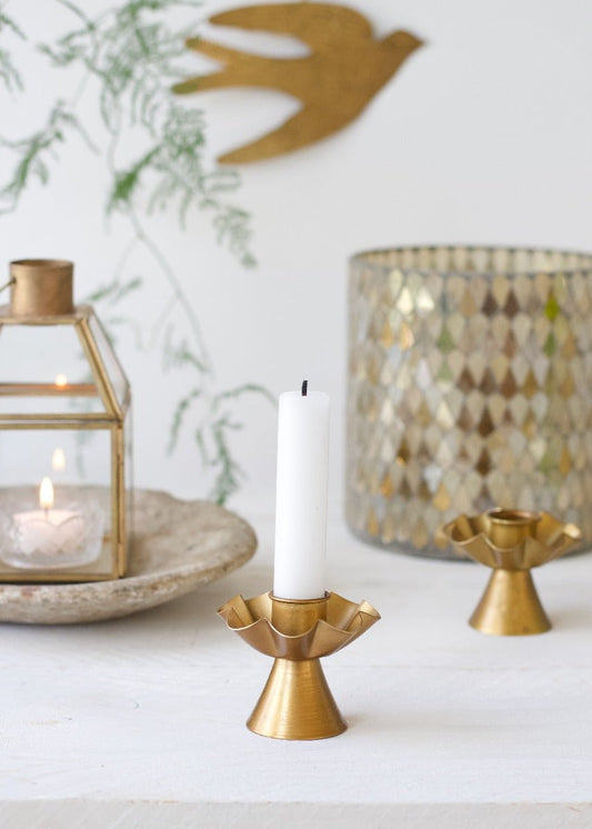 Candleholder copper-colored metal