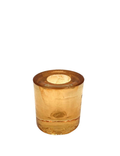 Bougeoir en verre cinna-peach