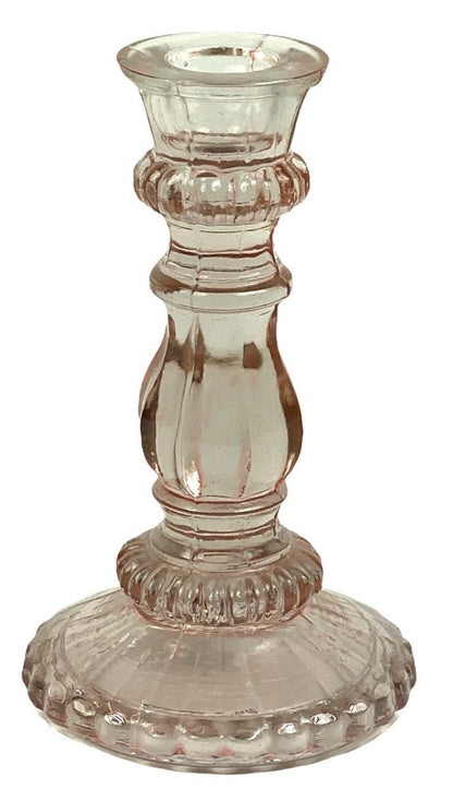 Candleholder glass light pink L