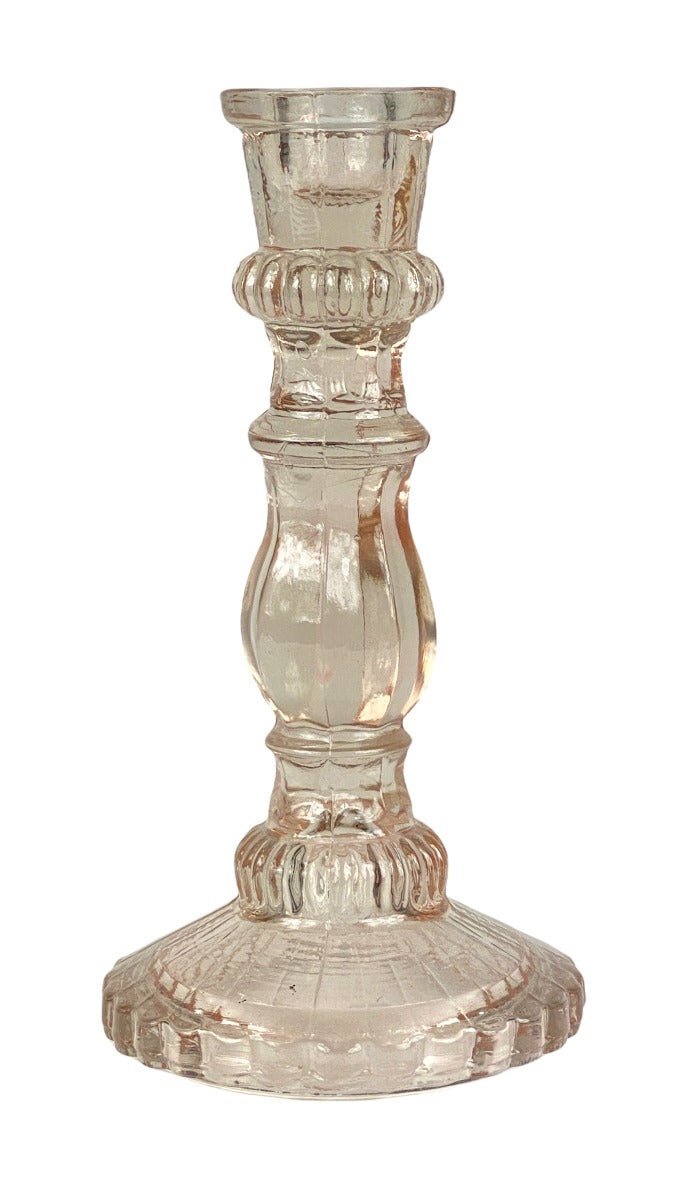 Candleholder glass light pink L