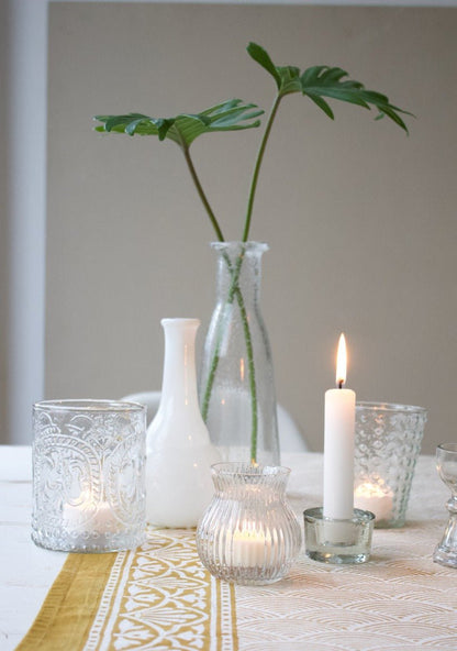 Bougeoir en verre transparent
