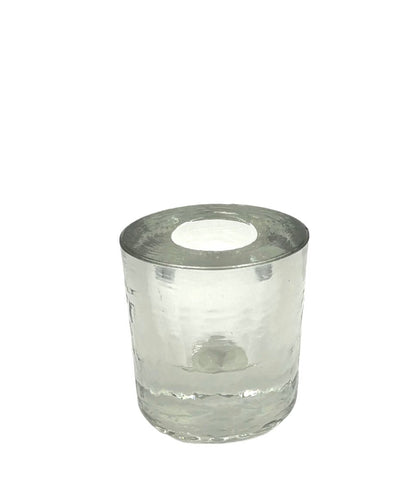 Bougeoir en verre transparent