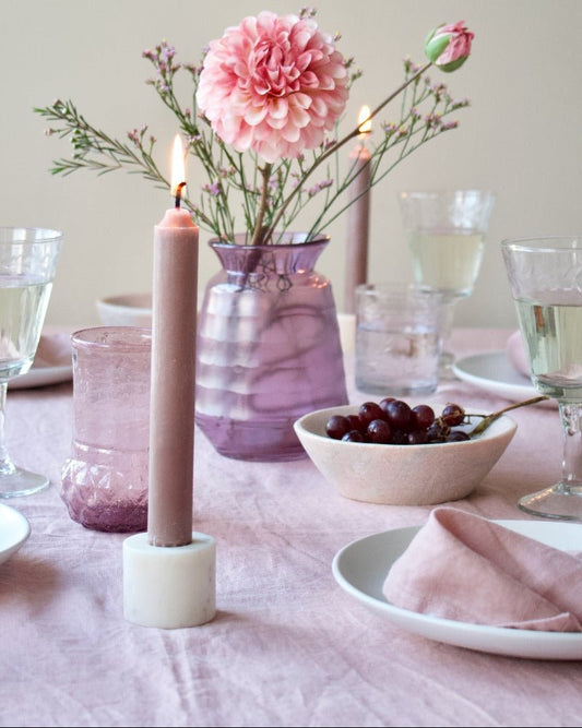 Candleholder white marble