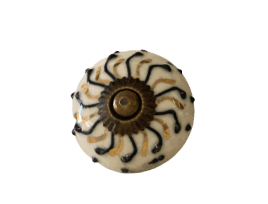 Keramische Knop Black Gold Swirl