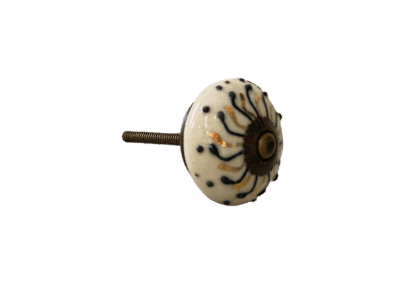 Keramische Knop Black Gold Swirl