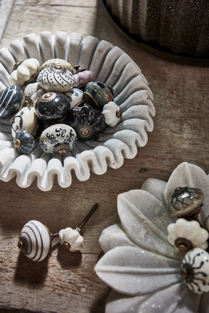 Keramische knop Crème Bloom