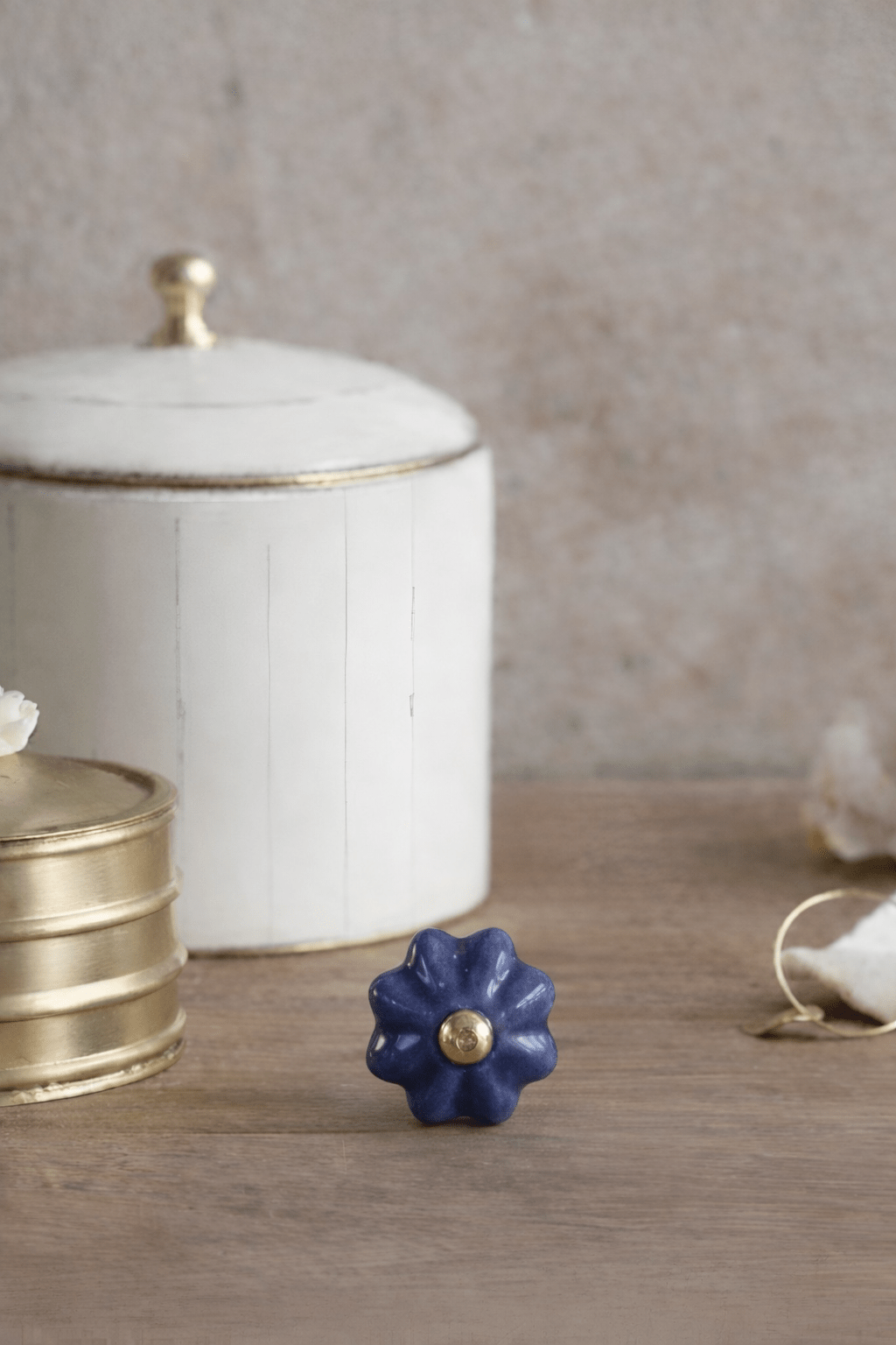 Keramische Knop Blue Bloom