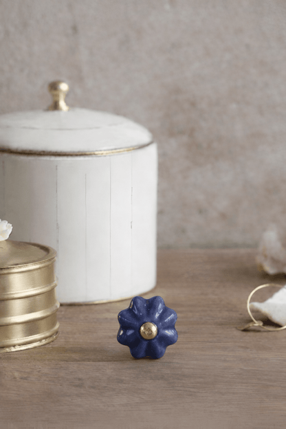 Keramische Knop Blue Bloom