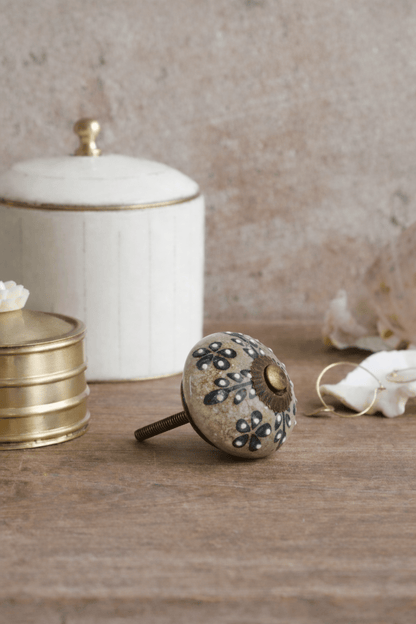 Keramische Knop Grey Petal