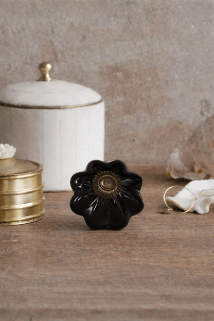 Keramische knop Midnight Bloom