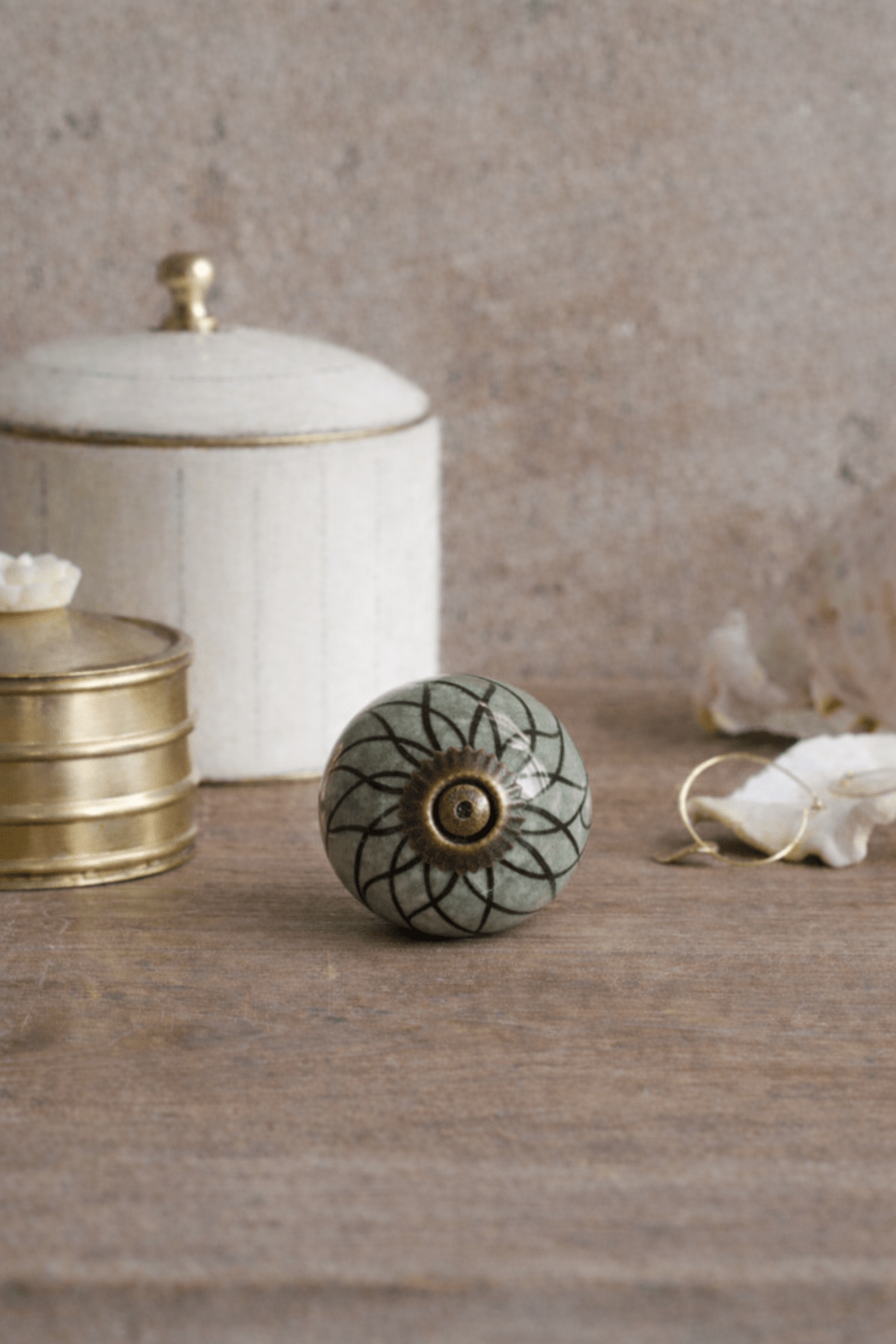 Keramische Knop Sage Bloom
