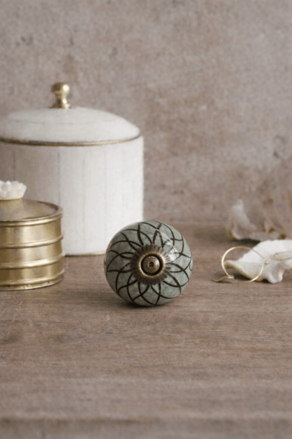 Keramische Knop Sage Bloom