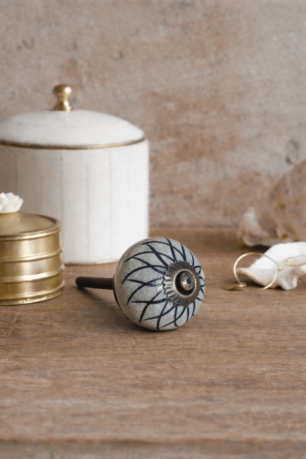 Keramische Knop Sage Bloom