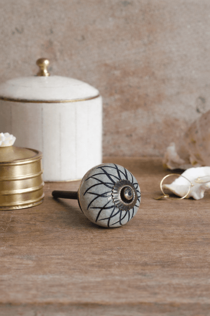 Keramische Knop Sage Bloom
