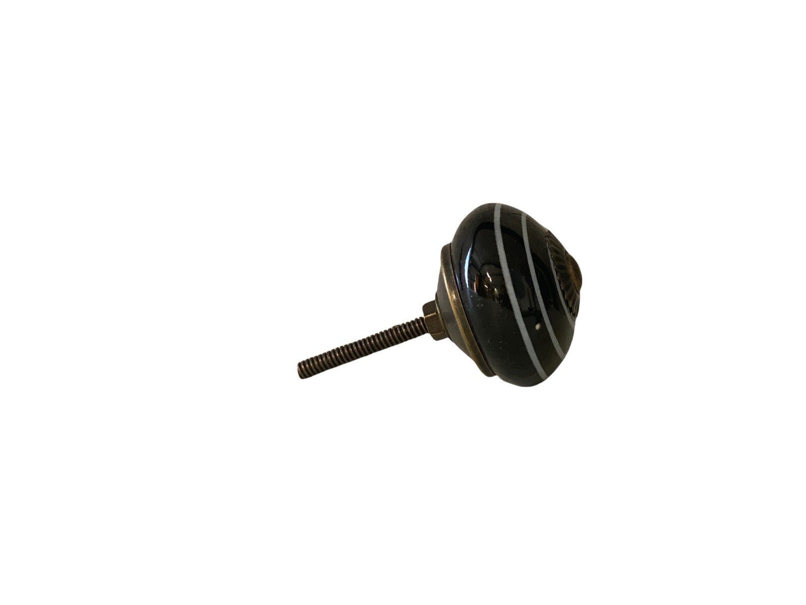 A black and white cabinet knob from the Weldaad collection.