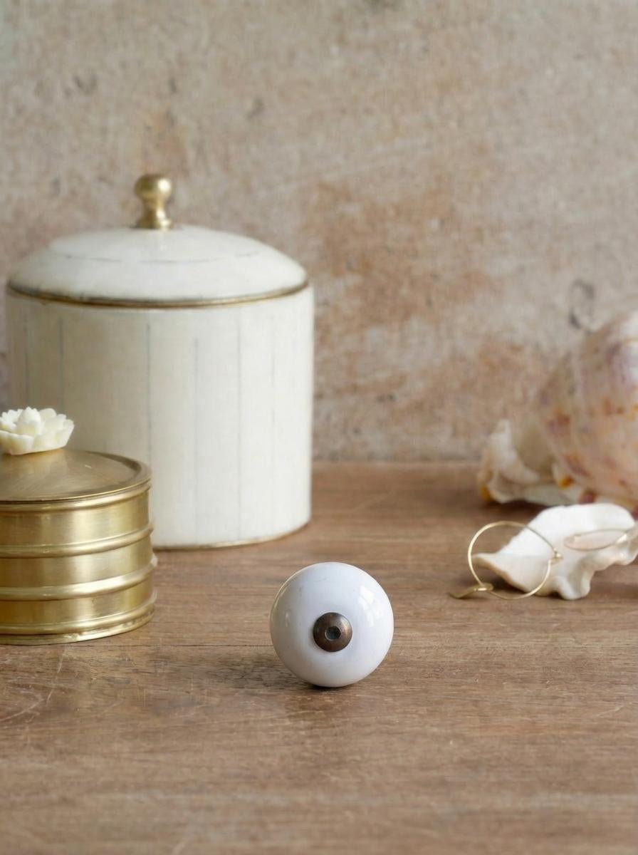 Keramische Knop Glossy White