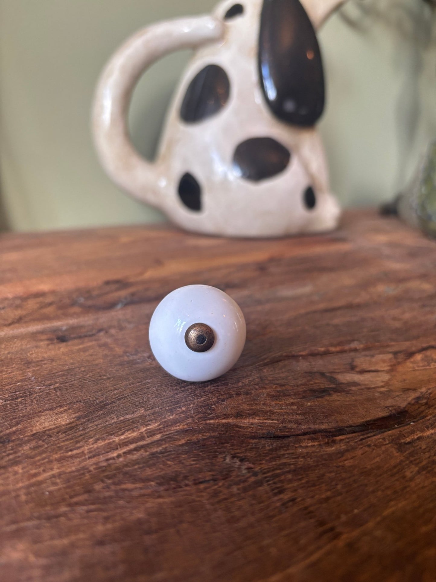 Ronde keramische knop, wit