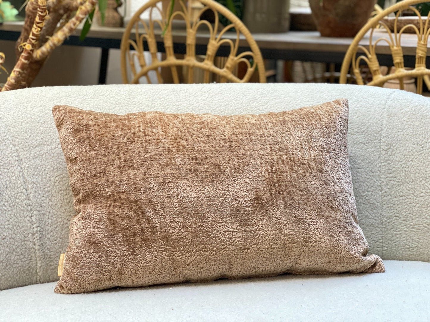 Chenille cushion cover  champagne 100