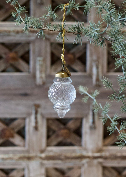 Cône de Noël en verre transparent