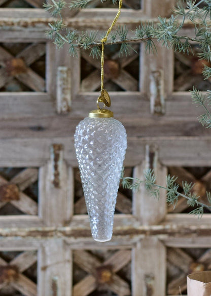 Cône de Noël en verre transparent