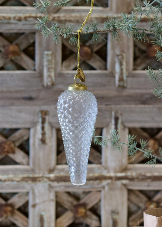 Cône de Noël en verre transparent