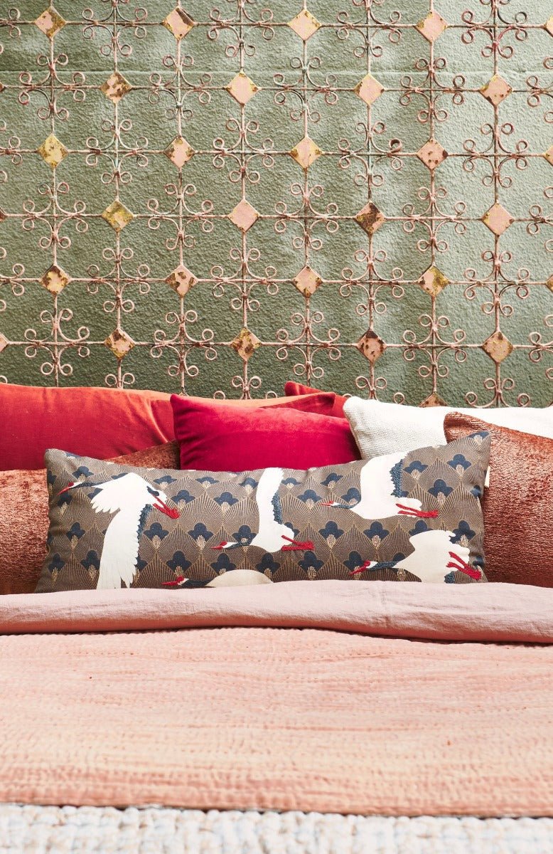 Cushion cover Art Deco Crane