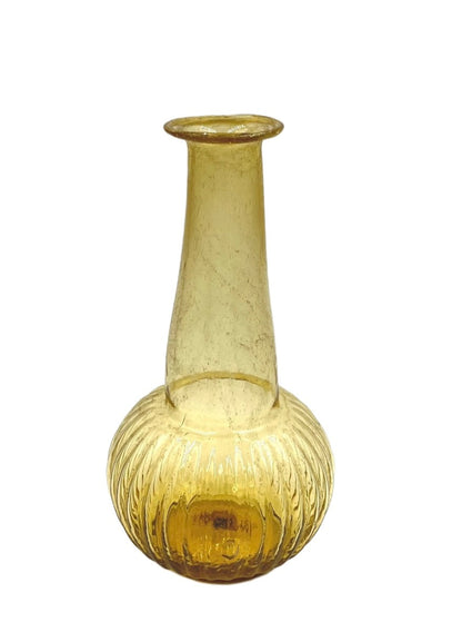 Vase yellow recycled glass